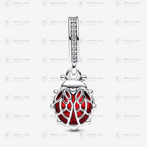 Pandora Red Ladybird Dangle Charm - Picture 2 of 5